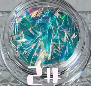 1Box Irregular Aurora Mirror Broken Glass Paper Nail Foil Decals Japanese Laser Patch DIY Rainbow Transfer Piece Manicure Decor#