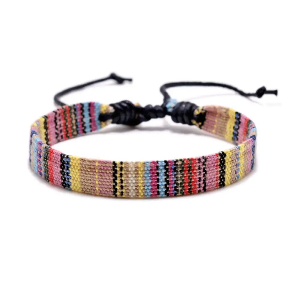 1PC Arabic Scarf Style Bracelet Multicolor Weave Bracelets Geometric Wave Point Traditional Patterns Webbing Hand Rope Viralgem Store