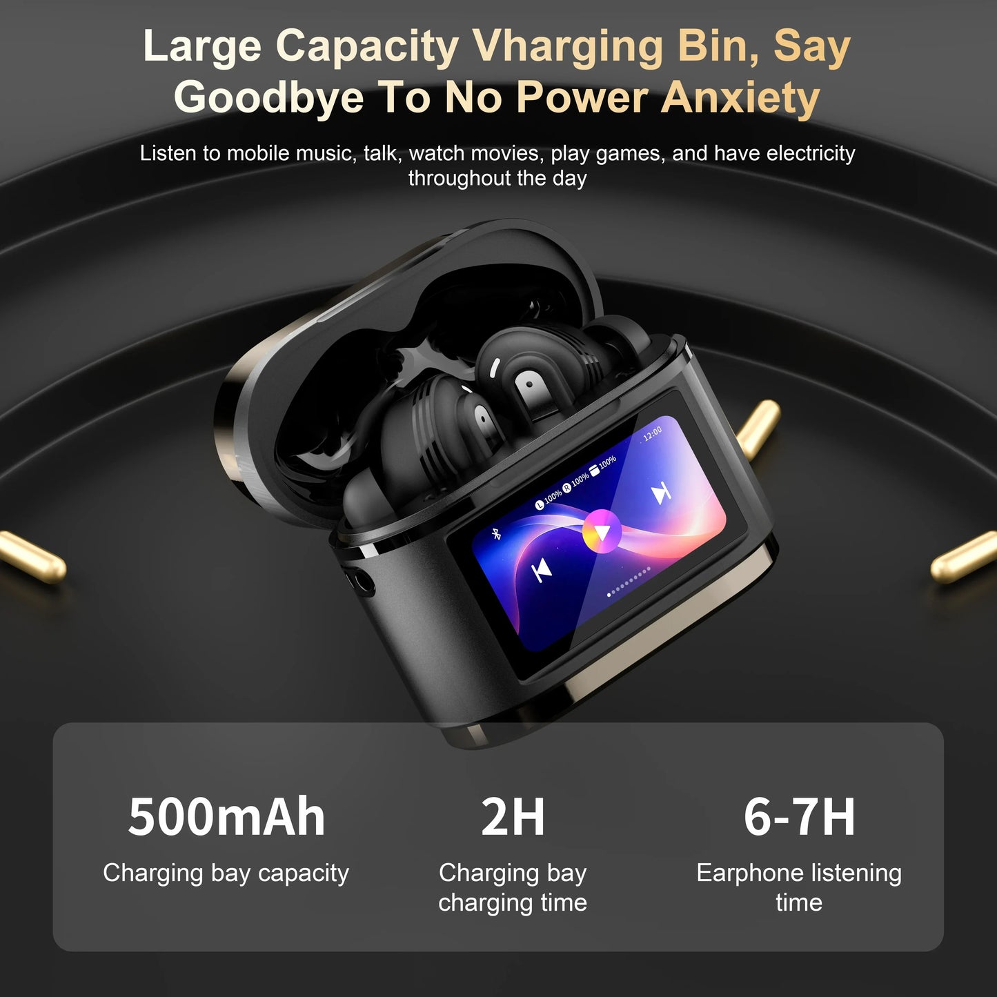 Xiaomi BD2 Wireless Bluetooth Earphones ANC Noise Reduction ENC Digital Display Screen, Earphones with Different Sound Quality