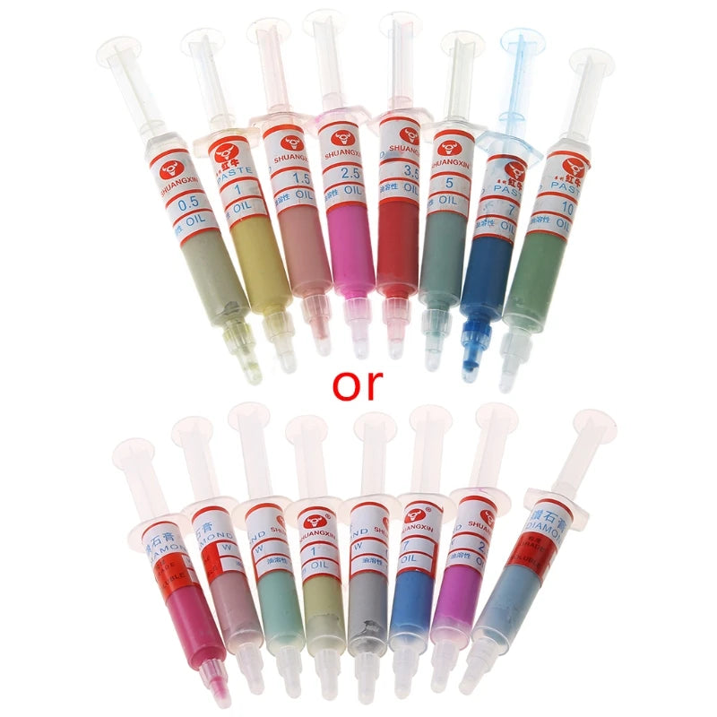 8Pcs Diamond Polishing Lapping Pastes Compound Syringes Set 0.5-10 Micron Tools Viralgem Store