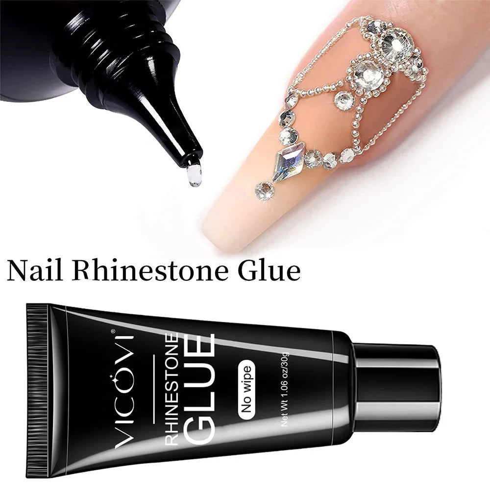 Strong Adhesive Nail Glue For Press On False Nail Tips Acrylic Fake Nails Long-lasting Transparent Nail Rhinestone Glue