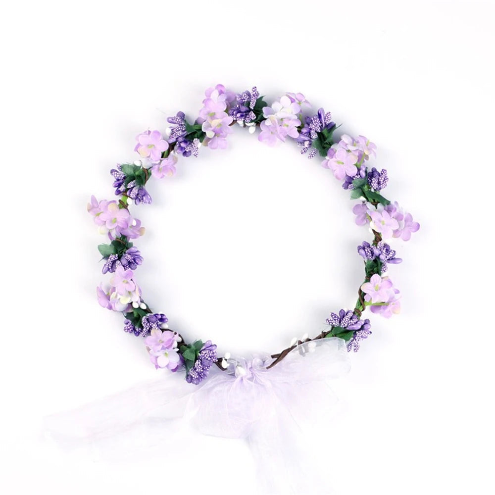 Spring Lady Girl Sweet Princess Headband Floral Crown Flower Headband Boho Wedding Party Hair Wreath Boho Bridal Headdress 2024 Viralgem Store