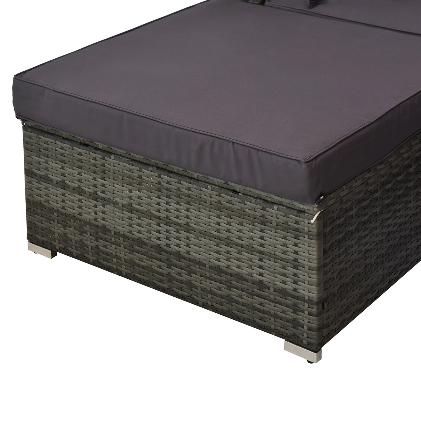 5 件套 Rattan Wicker Sofa Set Outdoor Patio Garden Sectional Furniture Cushioned