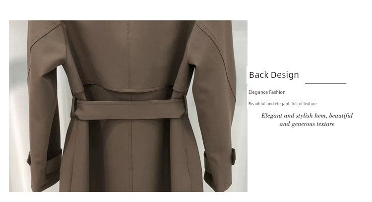 Spring 2024 New Arrival Fashion Women's Mid Length Long Length Trench Coat Easiest for Match Loose Slimming Overcoat Outwear Women-008 Viralgem Store