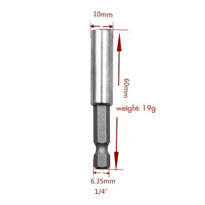 1/4'' Strong Magnetic Hex Screwdriver Bit Extension Connecting Rod Sleeve Pistol Drill Extension Rod 6.35mm Sleeve Quick Adapter