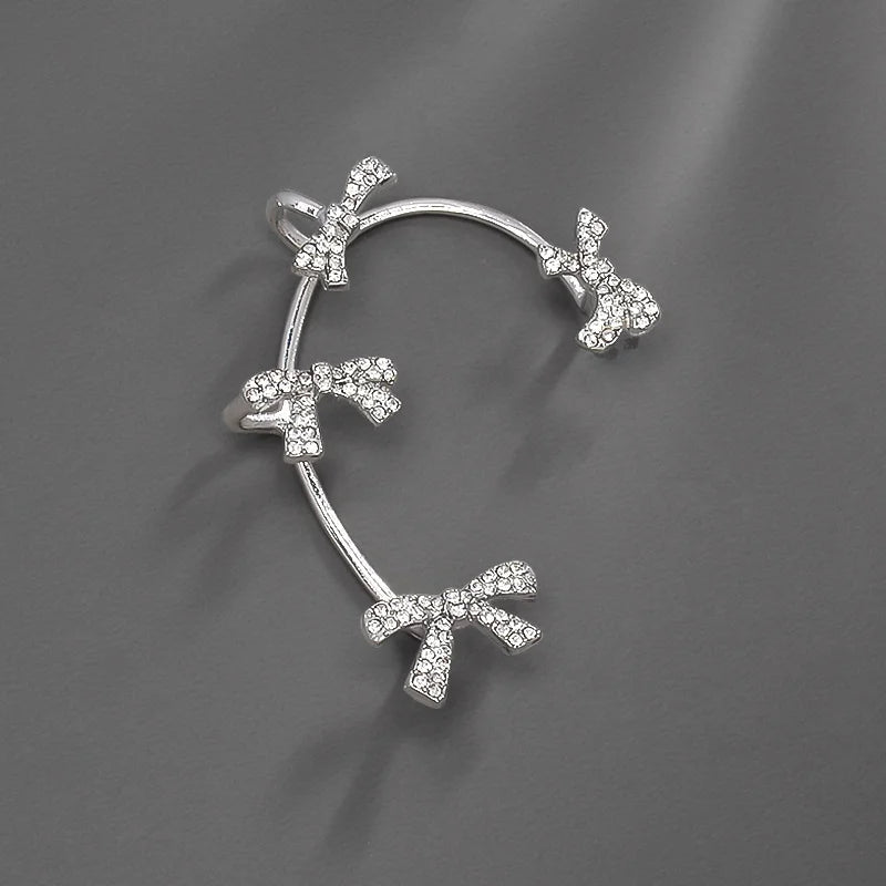 20Style Luxury Shiny Crystal Rhinestone Long Tassel Ear Cuff No Pierced Ear Clip Earrings For Women Wedding Korean Trend Jewelry Viralgem Store