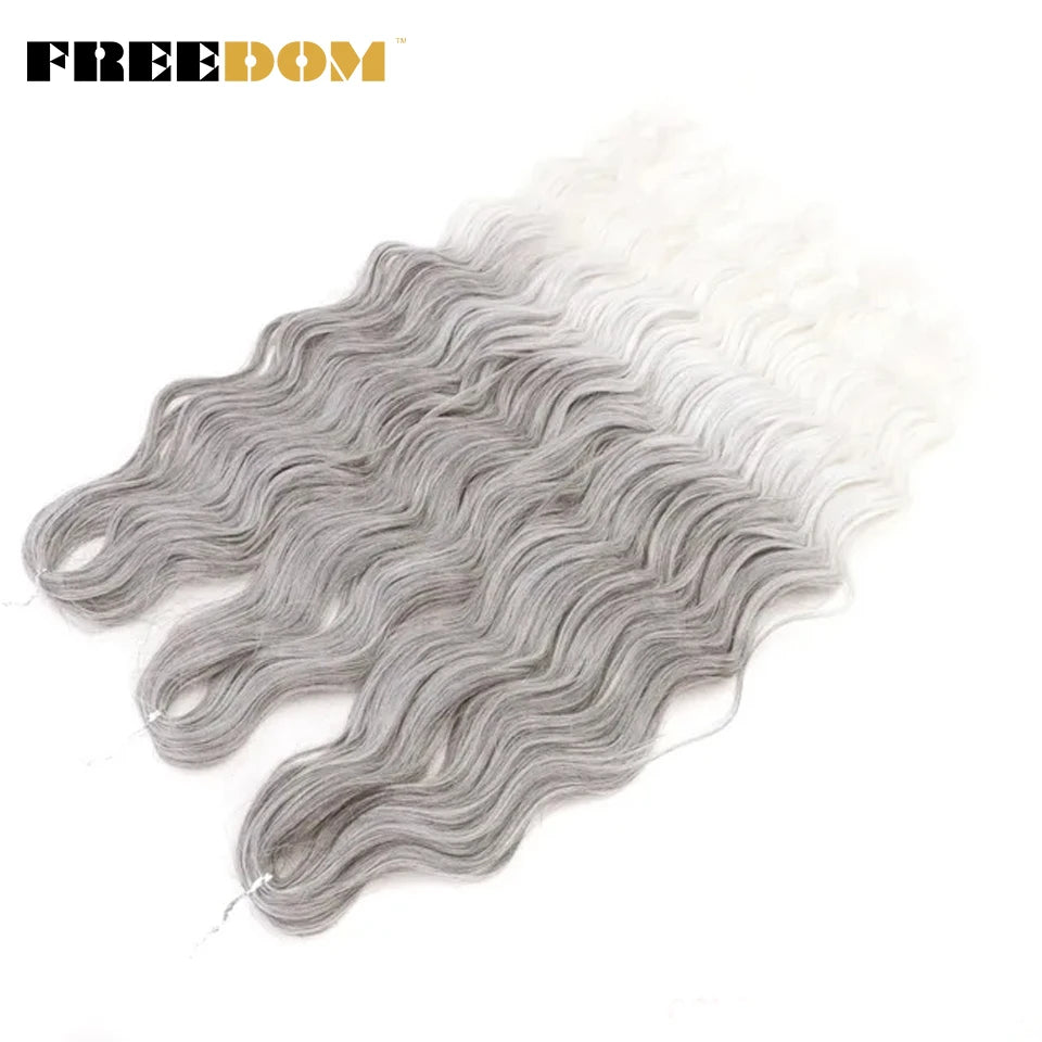 Synthetic Loose Deep Wave Braiding Hair Extensions 24 Inch Deep Curly Twist Crochet Braid Hair Ombre Blonde Brown Anna Hair