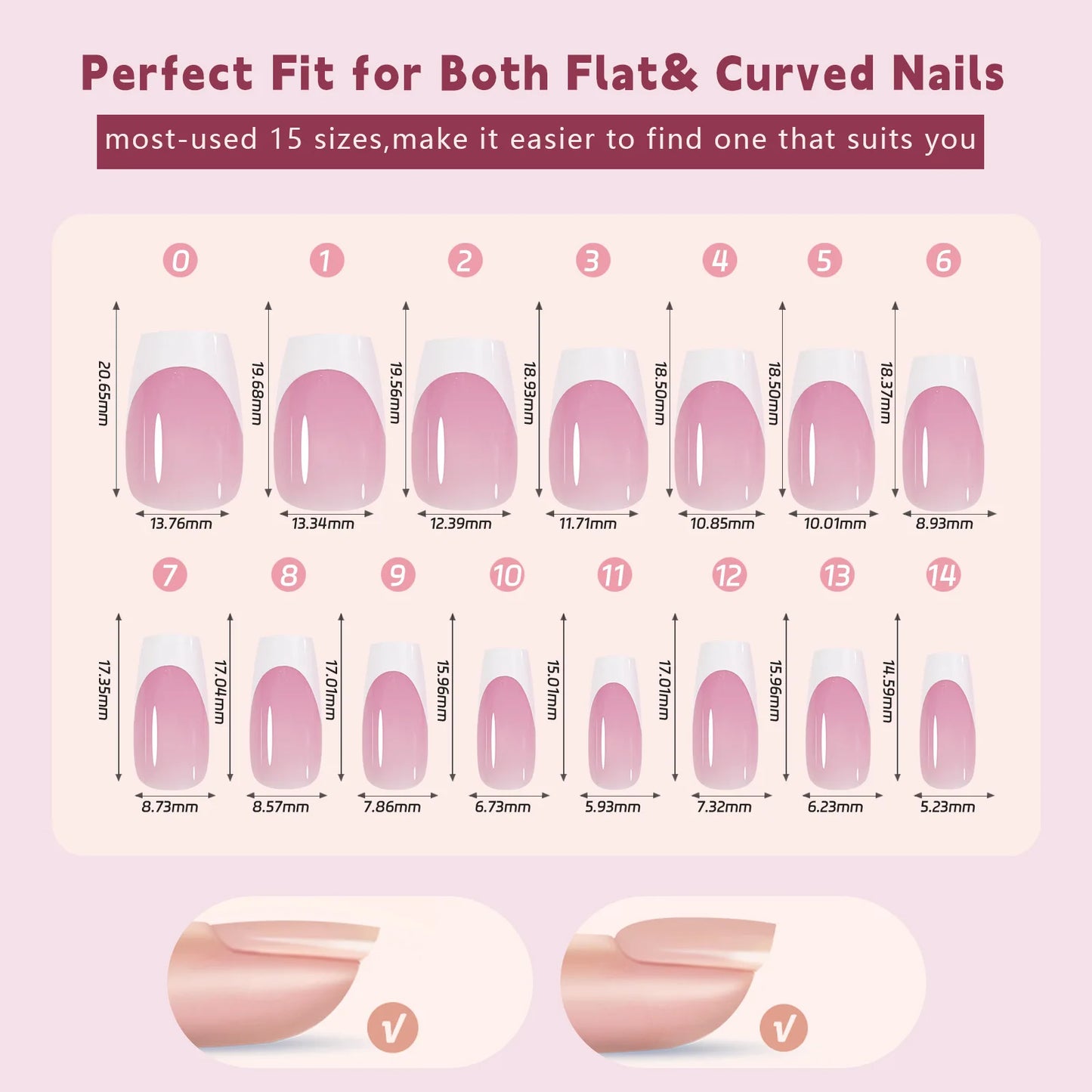 150pcs/box French Pink Short Detachable Finished Fingernails Ballet Wearable False Nails Press On Nails Tips Full Cover DIY