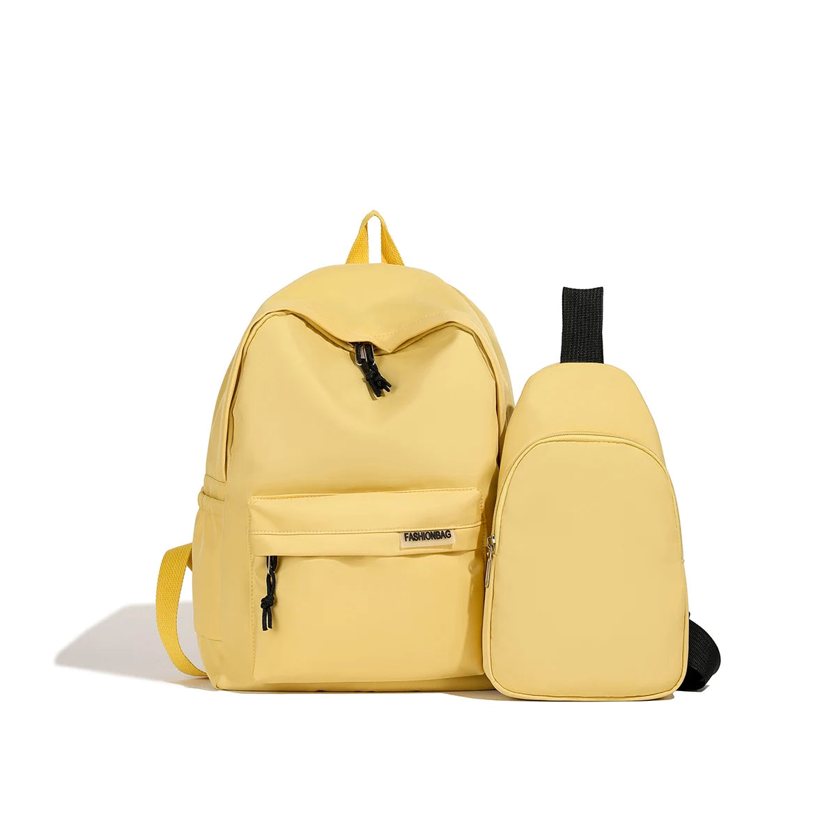 2pcs Bagset back to school Nylon Women Backpack Female Travel Bag  Solid Color Large Capacity School Season Casual Schoolbag