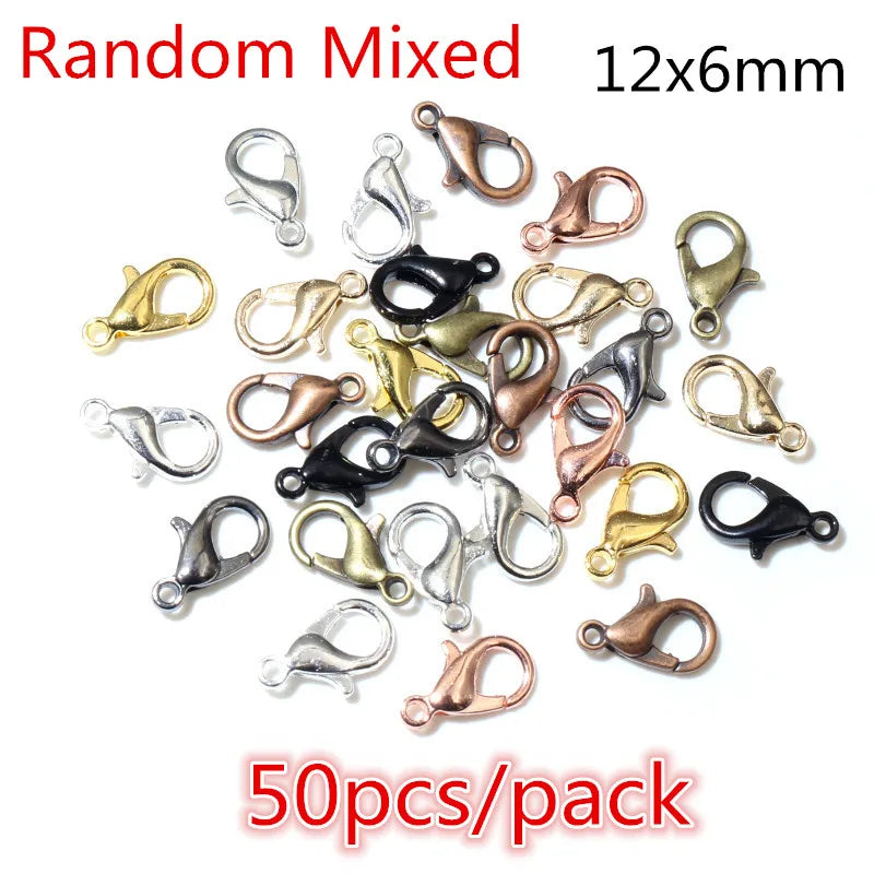 50-200pcs DIY Jewelry Making Accessories Findings Earring Hooks/Jump Rings/Lobster Clasps Craft