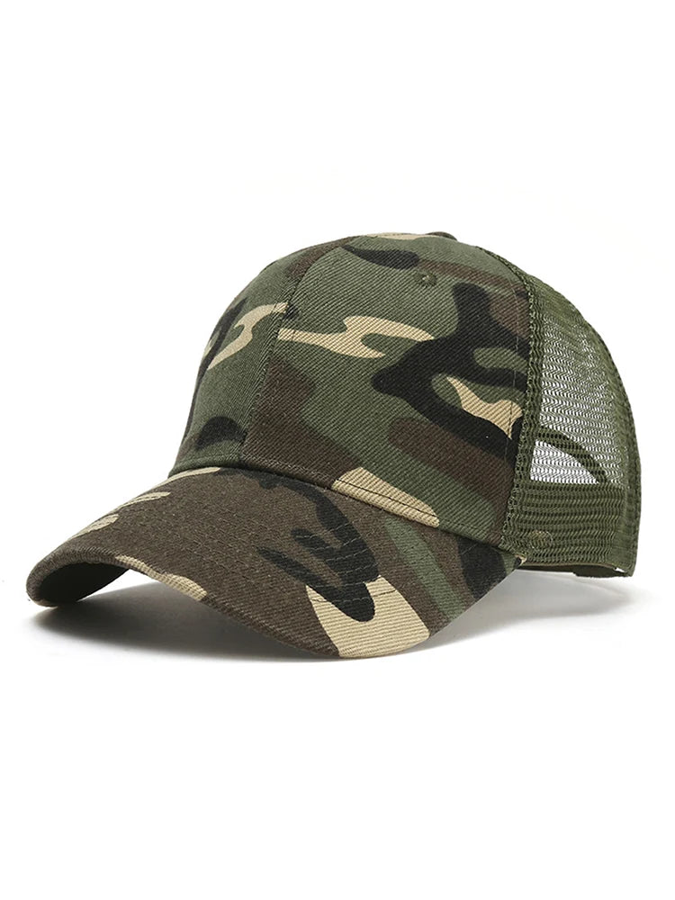 Spring Summer Sun Hat Caps For Men Women Adjustable Baseball Cap Breathable Mesh Trucker Cap Camouflage Baseball Hat Viralgem Store