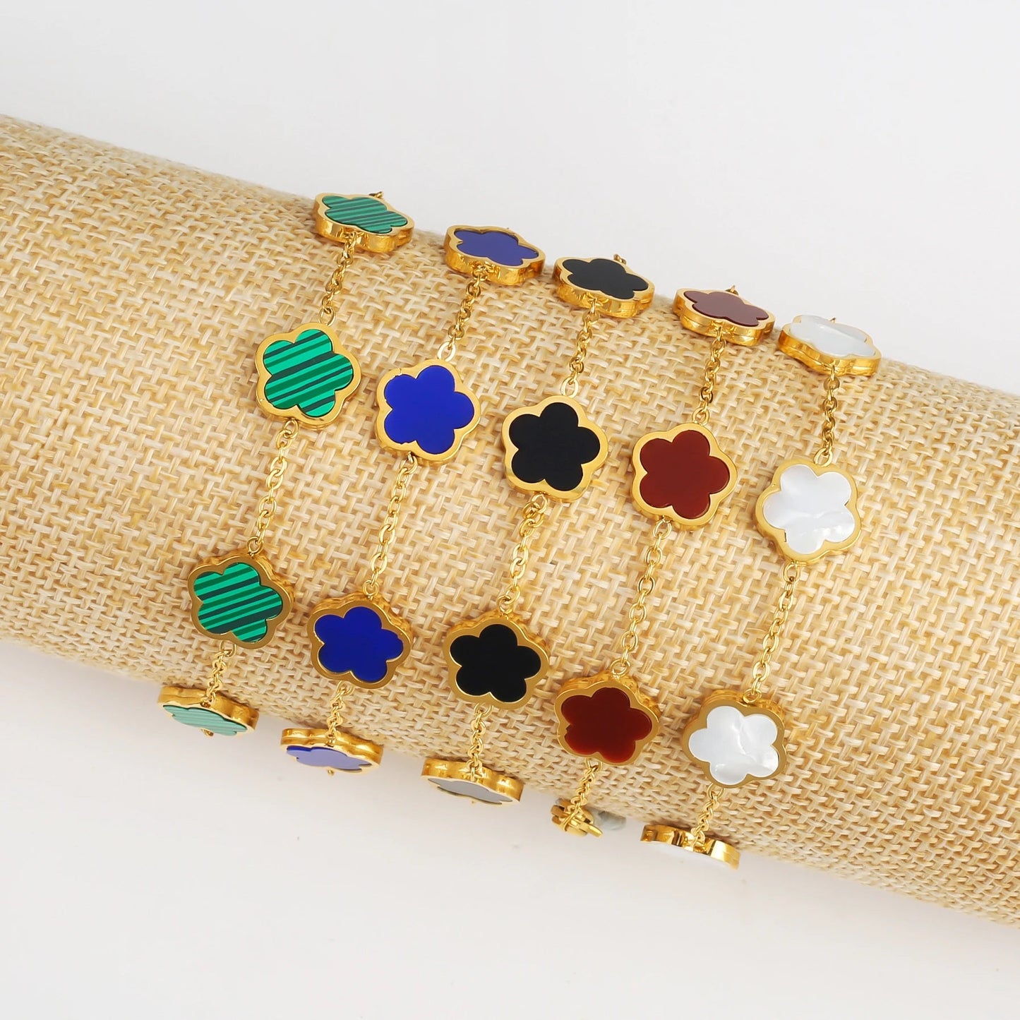 Stainless Steel Non Fading Minimalist Creative Plant Live Leaf Petal Flower Pendant Necklace Earrings Bracelet Jewelry Set Viralgem Store