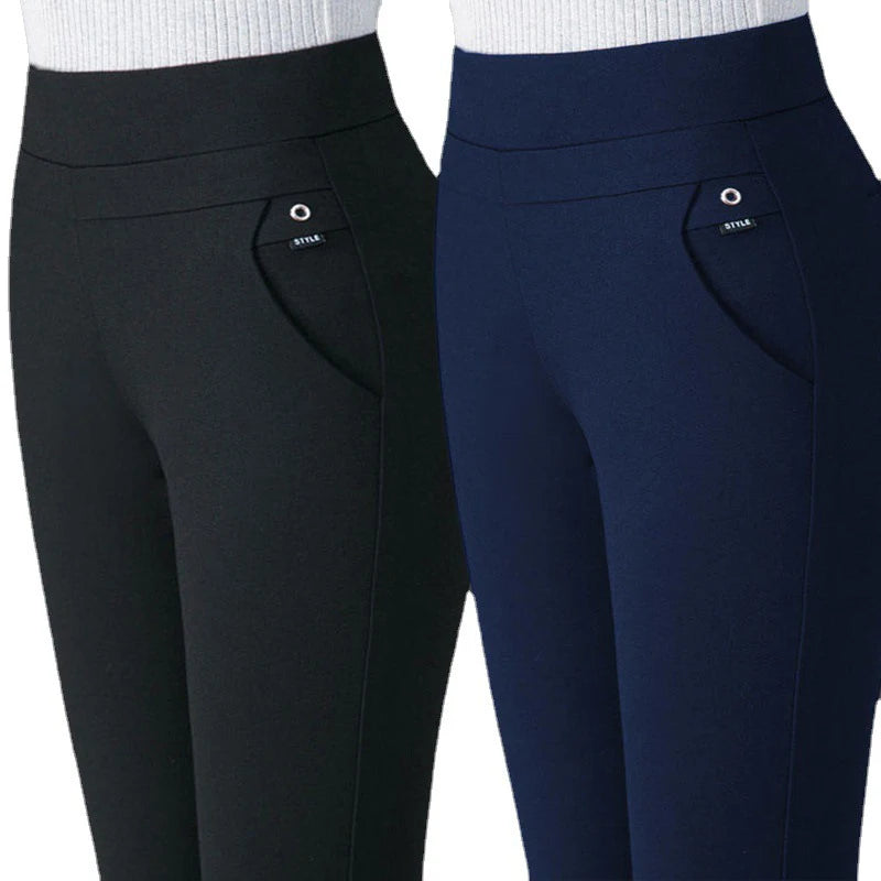 2024 Autumn Winter Plus Size Women Pants Clothing Fleecing Basic Office Lady Pencil Pants Skinny Thermal Thick Thin Slim Trouser