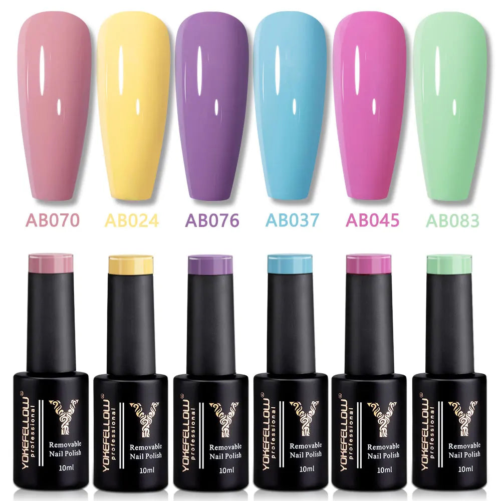 YOKEFELLOW  Pastel Gel Nail Polish Set 6 Colors Spring Summer Macaron Gel Nail Kit Soak Off Nail Art DIY Manicure Gift for Girl Viralgem Store