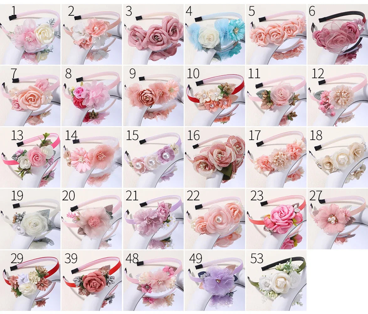 1pcs Artificial Flower Crown Headband Bride Wedding Hairband  Hair Accessories Women Girls Sweet Floral Hair Hoop Party Headwear