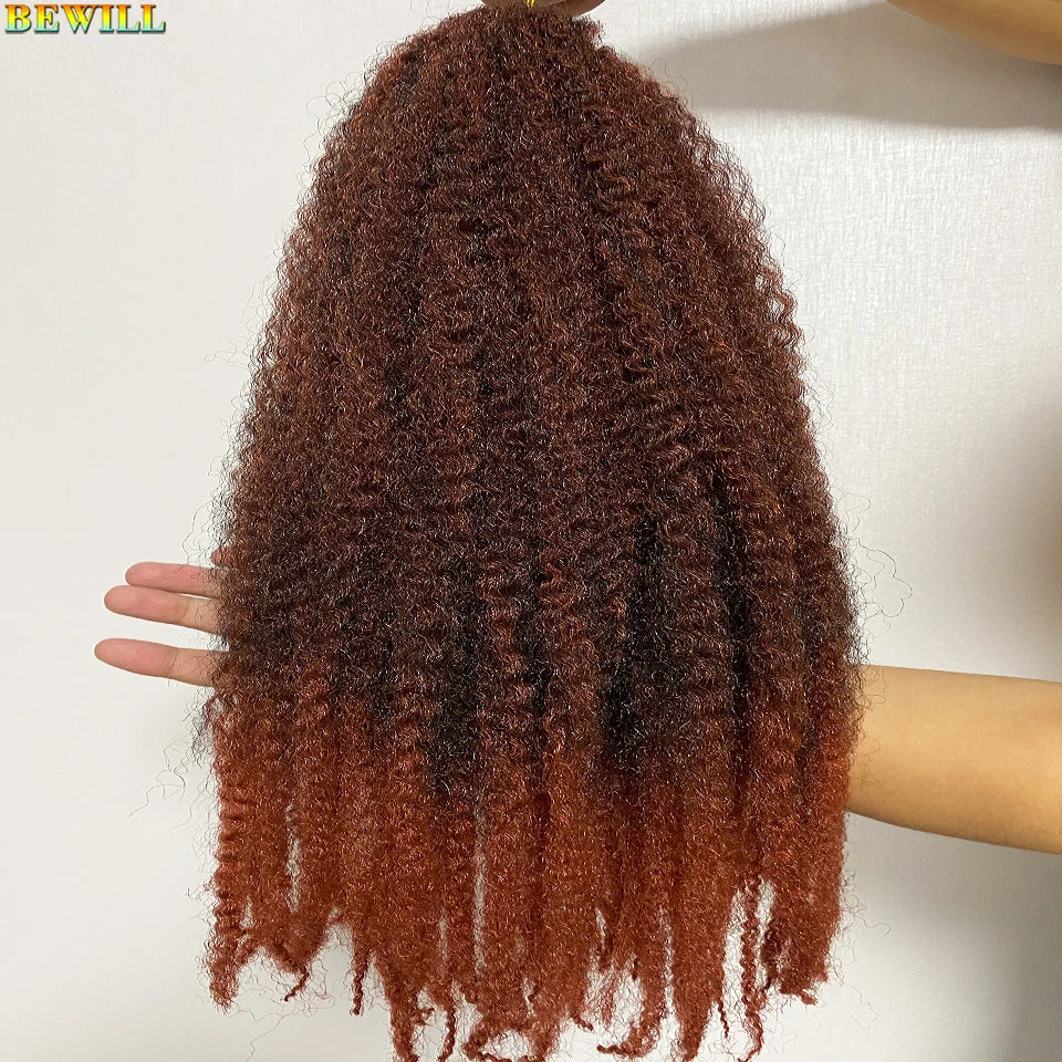 18 Inch 1-6 Packs Marley Twist Crochet Hair Black Brown to Blonde Synthetic Afro Marley Ombre Braiding Hair for Faux Locs Braids