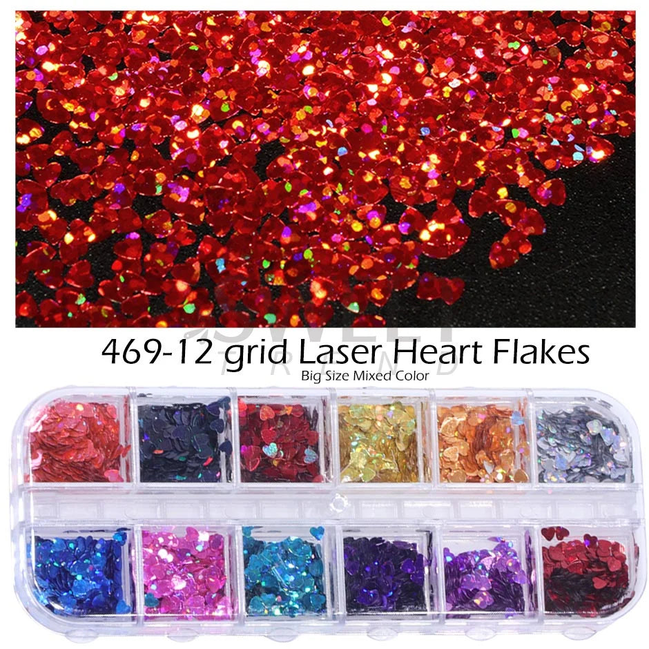 12 Grids Opal Dream Crystal Sequins Nail Flake Galaxy Iridescent Aurora 3D Paillette for Winter Autumn Manicure Decoration SWYFH Viralgem Store