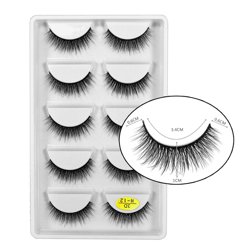 5 Pairs 3D Mink False Eyelashes h13, Soft Eyelash Extension Natural Eyelashes makeup Lashes Wholesale G800, G806 Viralgem Store