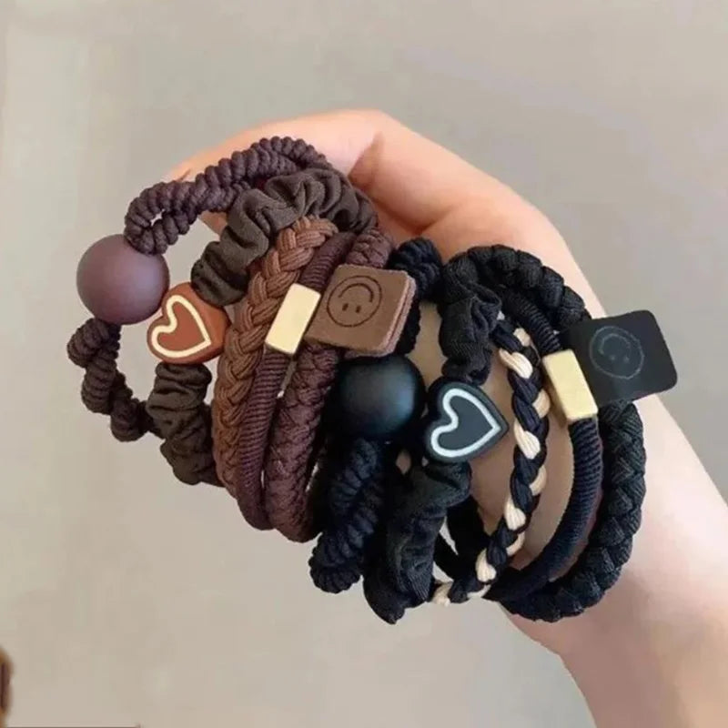 10PCS Women's Hair Ring Set Hair Accessories High Elasticity Leather Band Simple Temperament High Ponytail Durability New Style Viralgem Store
