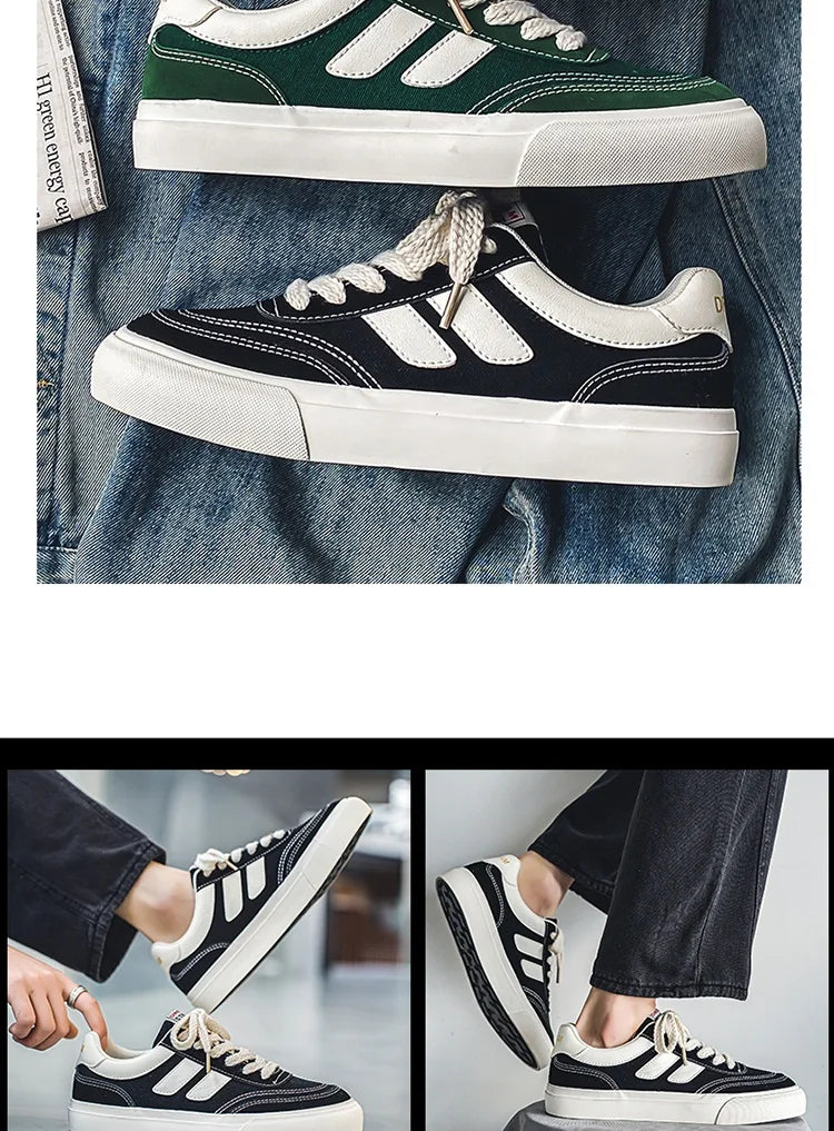 2023 Hot Sale Canvas Shoes Men Skateboard Shoes Platform Comfortable Casual Walking Streetwear Teenager Men Vulcanize Shoes Viralgem Store