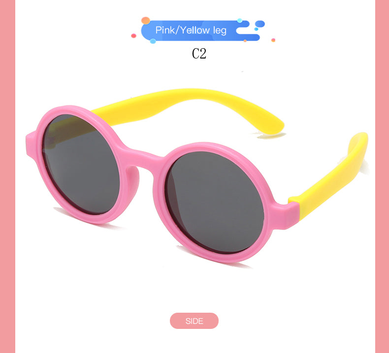 2023 New Cute Round Frame Children's Sunglasses Baby Safe Soft UV Resistant Sunglasses Trend Eyewear for Boys and Girls