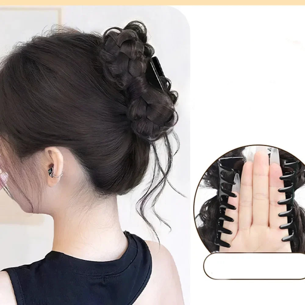 Synthetic Simulation Natural Bowknot Dragon Beard Ponytail Clip-in Wig woman Retro gentle horsetail wig hair Extension