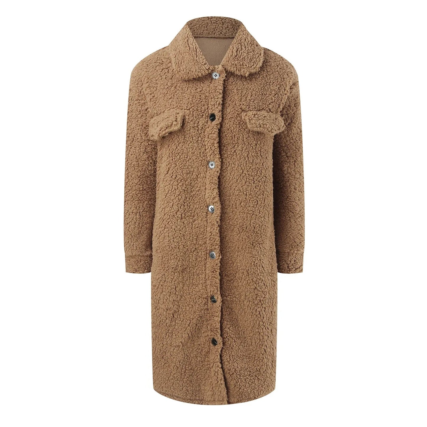 Women Fleece Jacket Long Sleeve Cardigan Sweatshirts Open Front Lapel Outerwears Women'S Winter Jacket 2024 Korean Winter Outer Viralgem Store