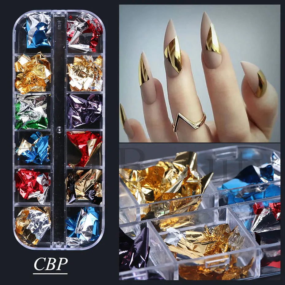 12 Grids Opal Dream Crystal Sequins Nail Flake Galaxy Iridescent Aurora 3D Paillette for Winter Autumn Manicure Decoration SWYFH Viralgem Store