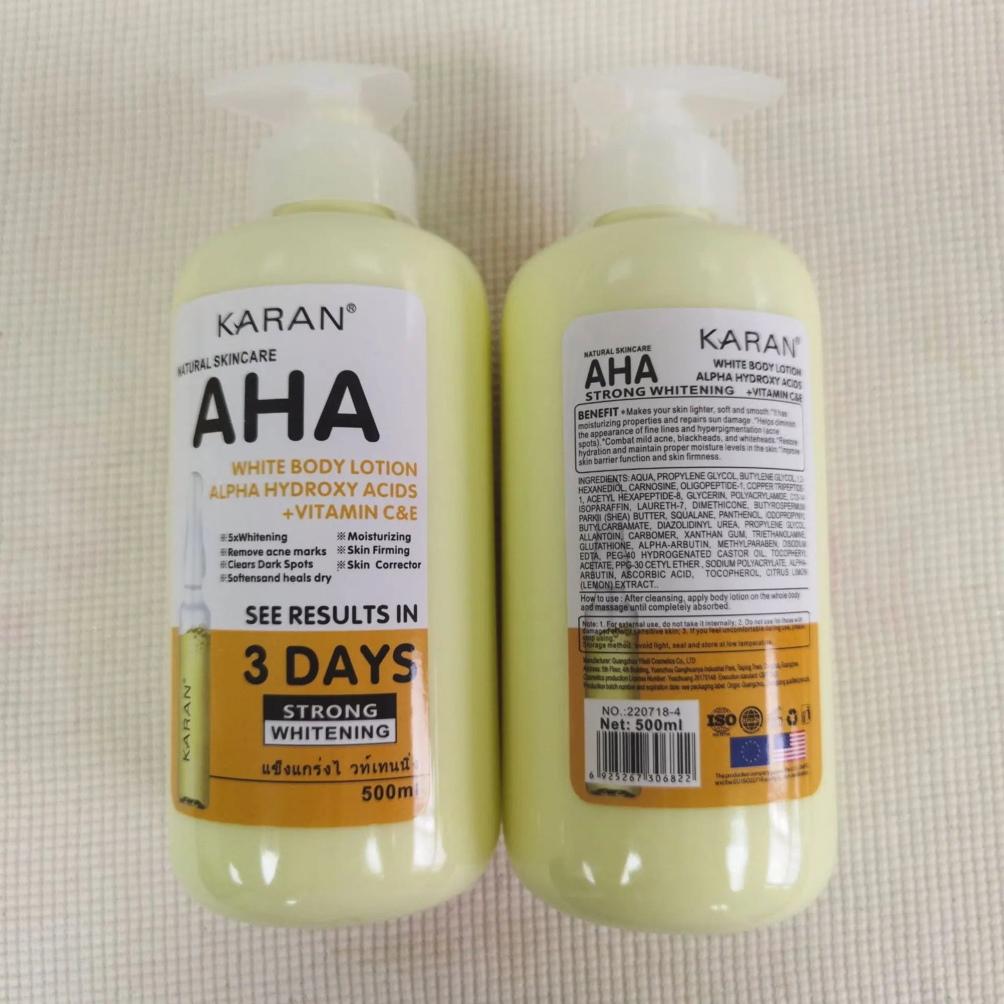 500ml Fruit Acid VC Bleaching Body Cream Skin 3 Days Fast Whitening Moisturizing Body Lotion Skin Lightening Cream Body Care Viralgem Store