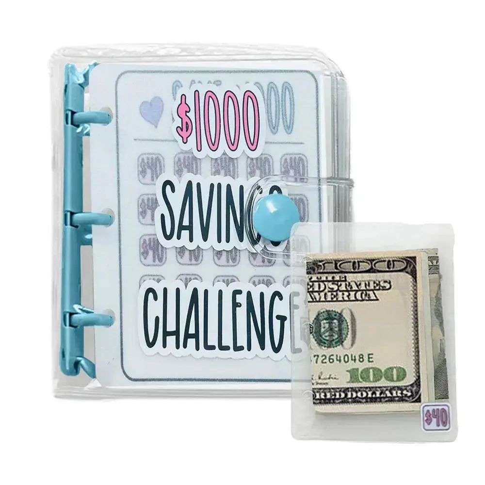 1000 Savings Challenge Binder , Money Saving Binder, Savings Challenges Book with Envelopes, Envelope Savings Challenge, Mini Bu