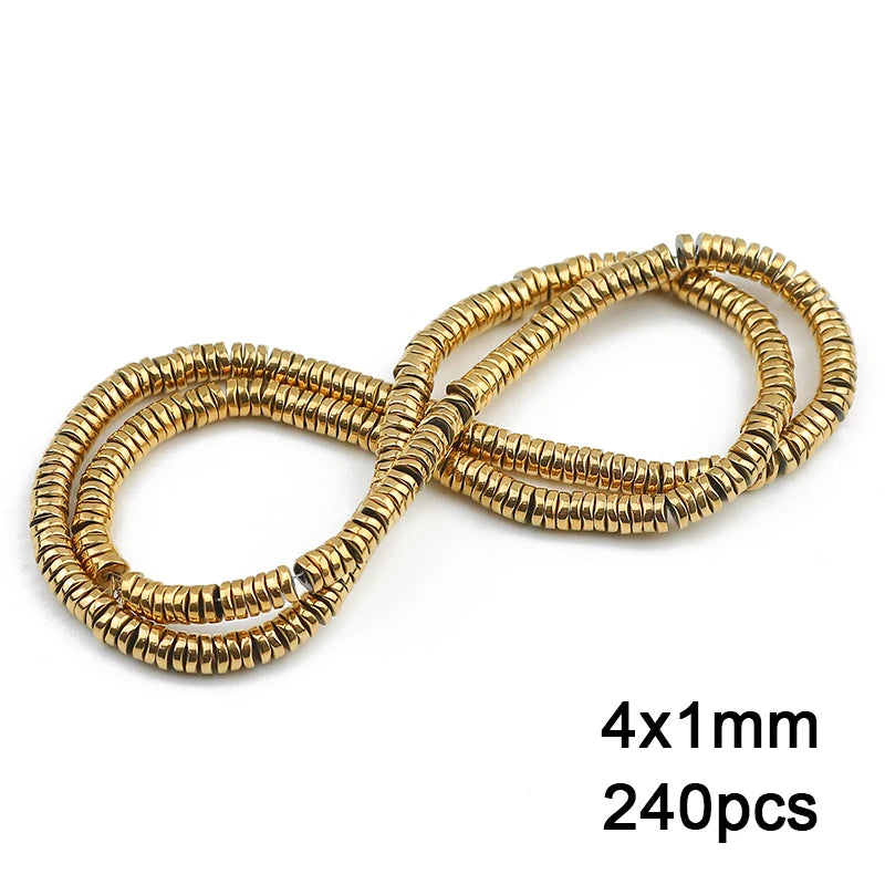 3A+ Retention Color Various Shapes Star Heart Hematite Natural Stone Plated Loose Gold Beads For Jewelry Making Diy Bracelets