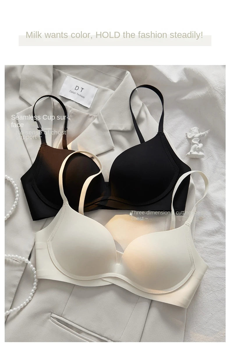 UBAU High-quality lingerie With Beautiful Back, Women's Small Breasts, Sagging-proof, Seamless And Rims-Free Bra