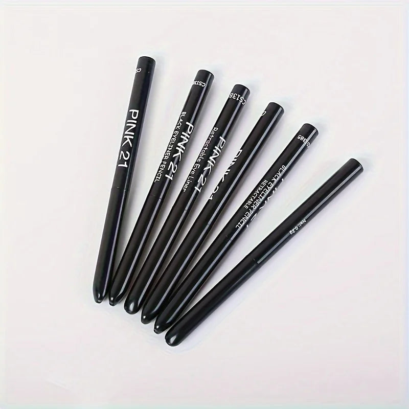 2pcs Waterproof & Sweat-Proof Black Eyeliner Pencils - Long-LastingSmudge-Proof for Bold Eye Makeup, Easy Glide Formula for Perf