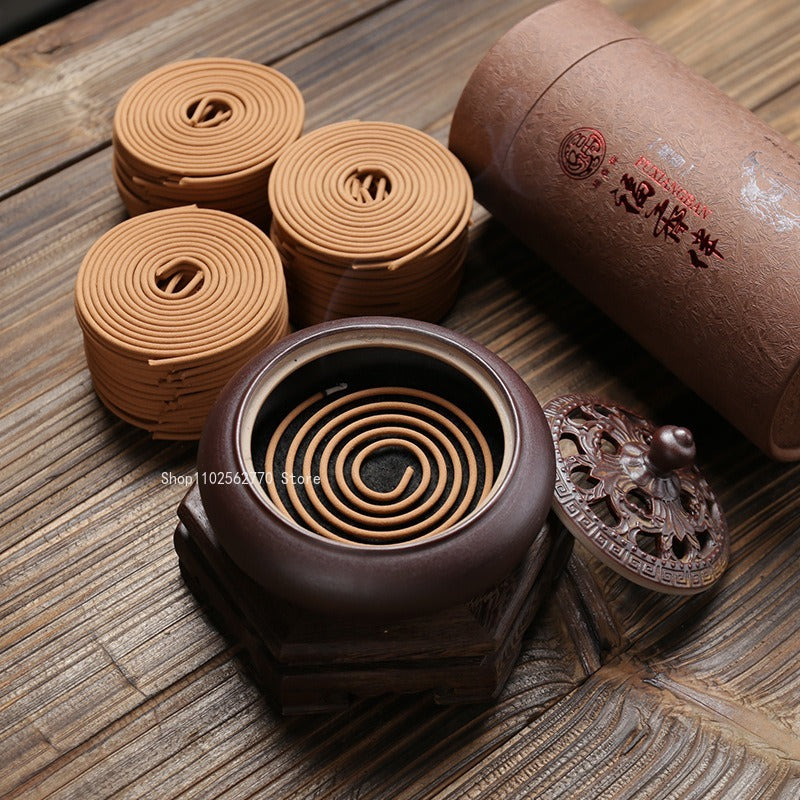 120 Discs 4 Hours Incense Coil Natural Sandalwood Agarwood Indoor Office Scent Burning Home Decor Meditation Purifying The Air