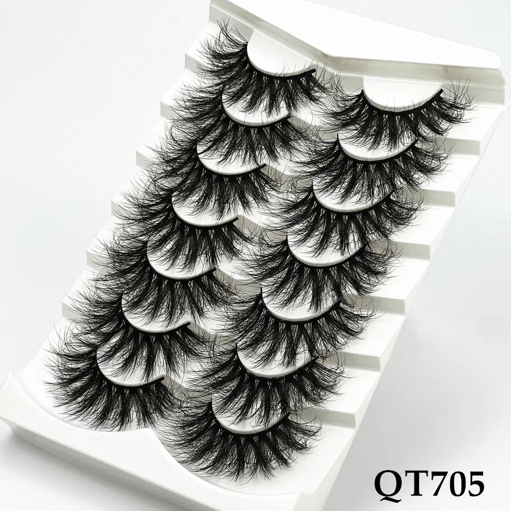 5/7/8 pairs 3D mink Lashes ,soft fluffy natural false eyelashes，individual eyelash extension, makeup tools lashes wholesale