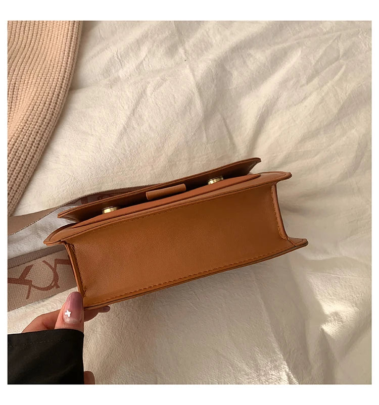 Wide Straps Shoulder Bag Flap Small Crossbody Bags for Women Simple Classic Handbags for Women Sac A Main Femme сумка женская