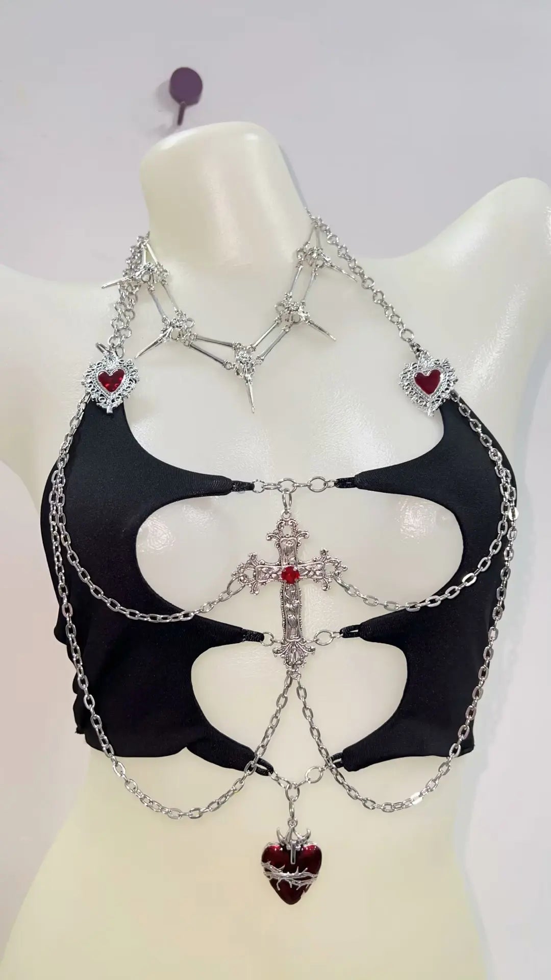 y2k crop top gothic clothes y2k top halter top Gothic Tank Tops Punk Tank Tops y2k fashion Cross Tops e girl clothes bustier top