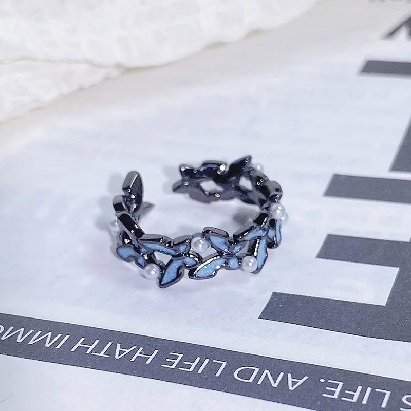 2025 Dark Gothic Irregular Zircon Adjustable Unisex Ring