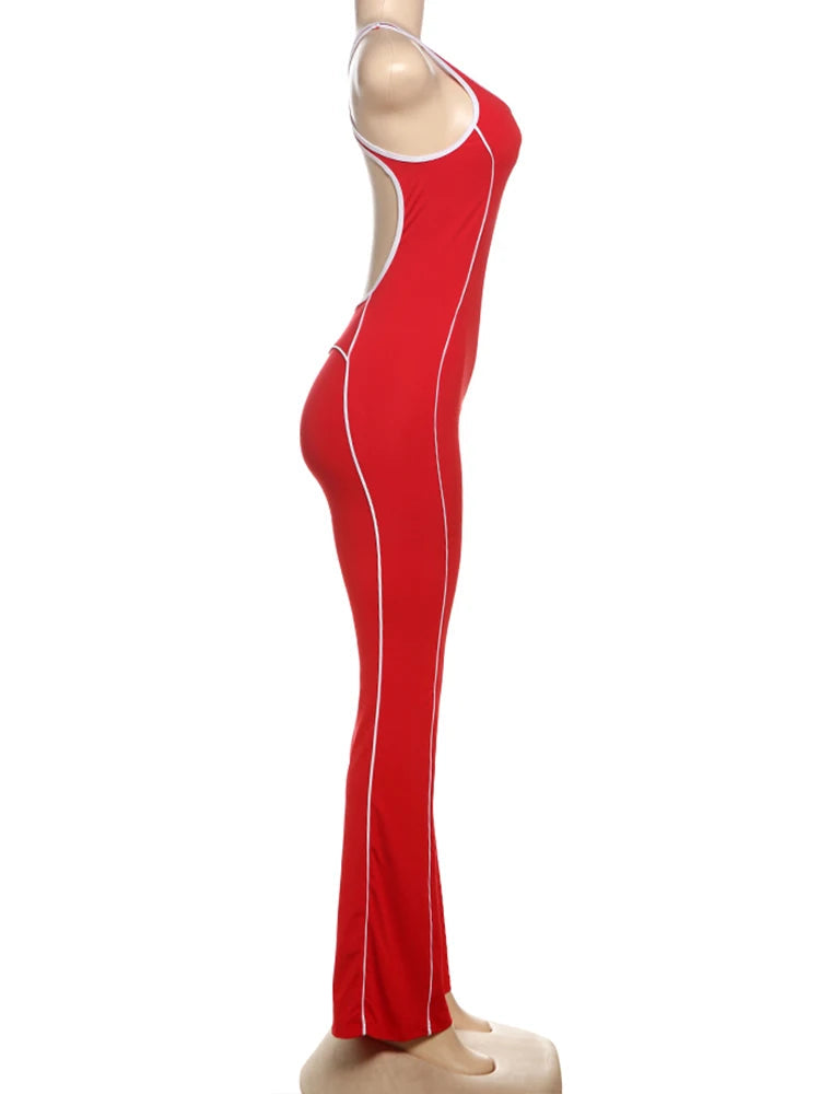 Weird Puss Sporty Women Jumpsuits Fitness Casual Summer O-neck Sleeveless Skinny Overalls Female Active Workou Overall Viralgem Store