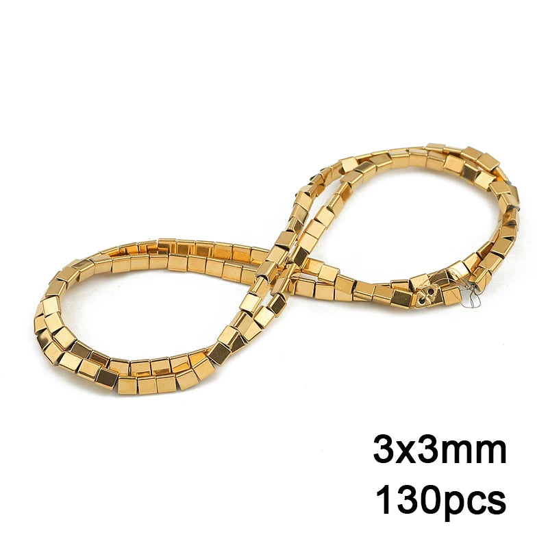 3A+ Retention Color Various Shapes Star Heart Hematite Natural Stone Plated Loose Gold Beads For Jewelry Making Diy Bracelets