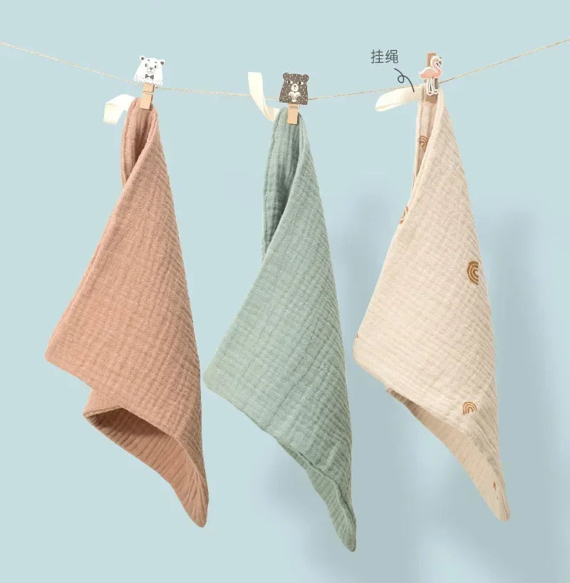 2/5pcs Baby Saliva Soft Absorbent Gauze Cotton Burp Cloth Kindergarten Handkerchief Newborn Washcloth Nursing Towel