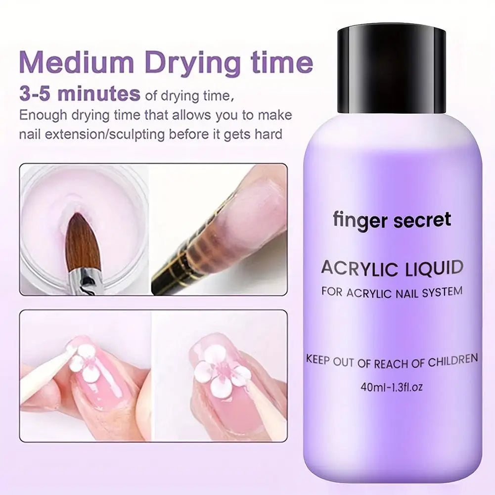 40ml Acrylic Liquid For Acrylic Powder Dust Nails Monomer Crystal Nail Art Nail Extension Carving Manicure Tool