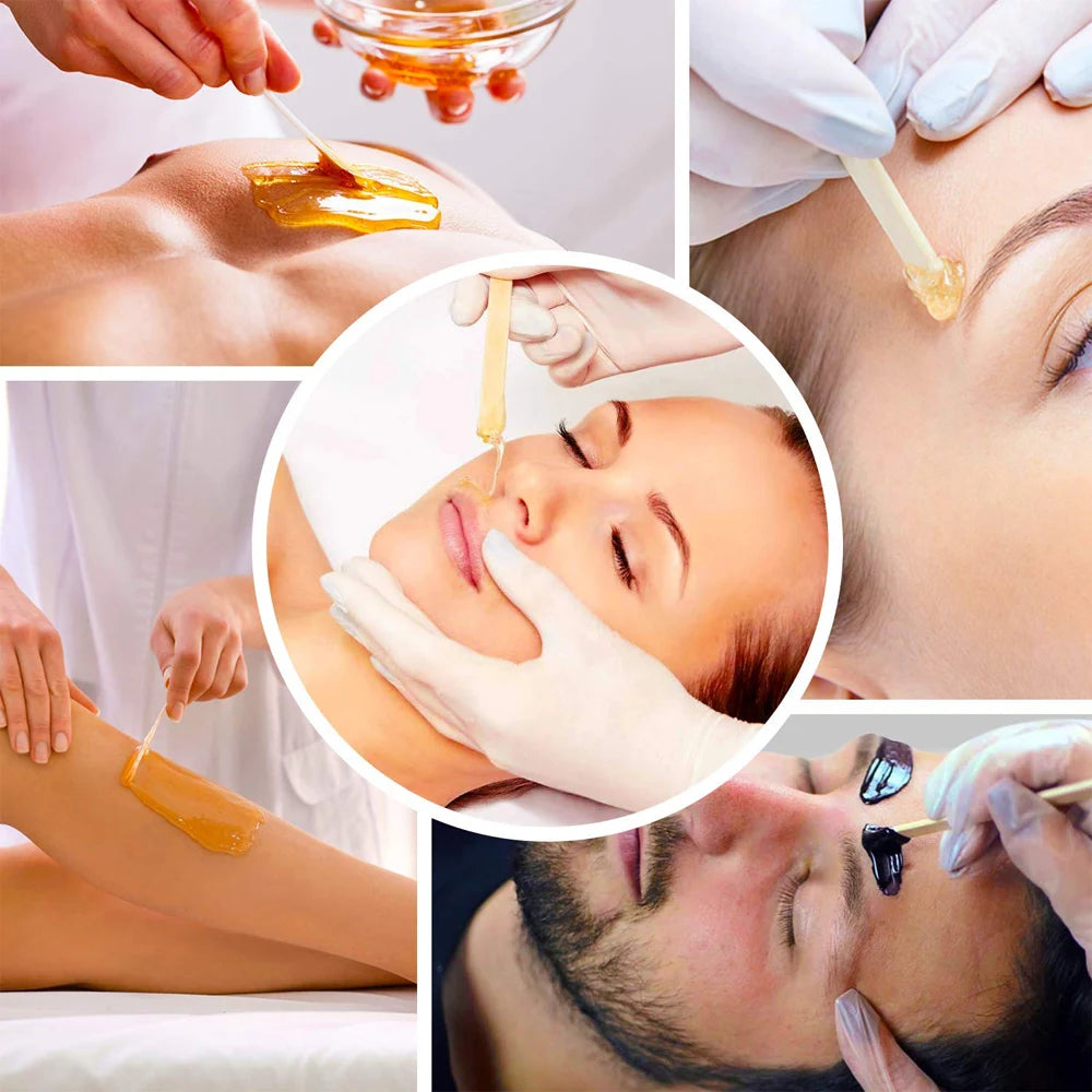 100Pcs Wooden Hair Removal Stick Face Wax Sticks Depilation Spatula Body Eyebrow Applicator Smooth Tongue Depressor Beauty Tools