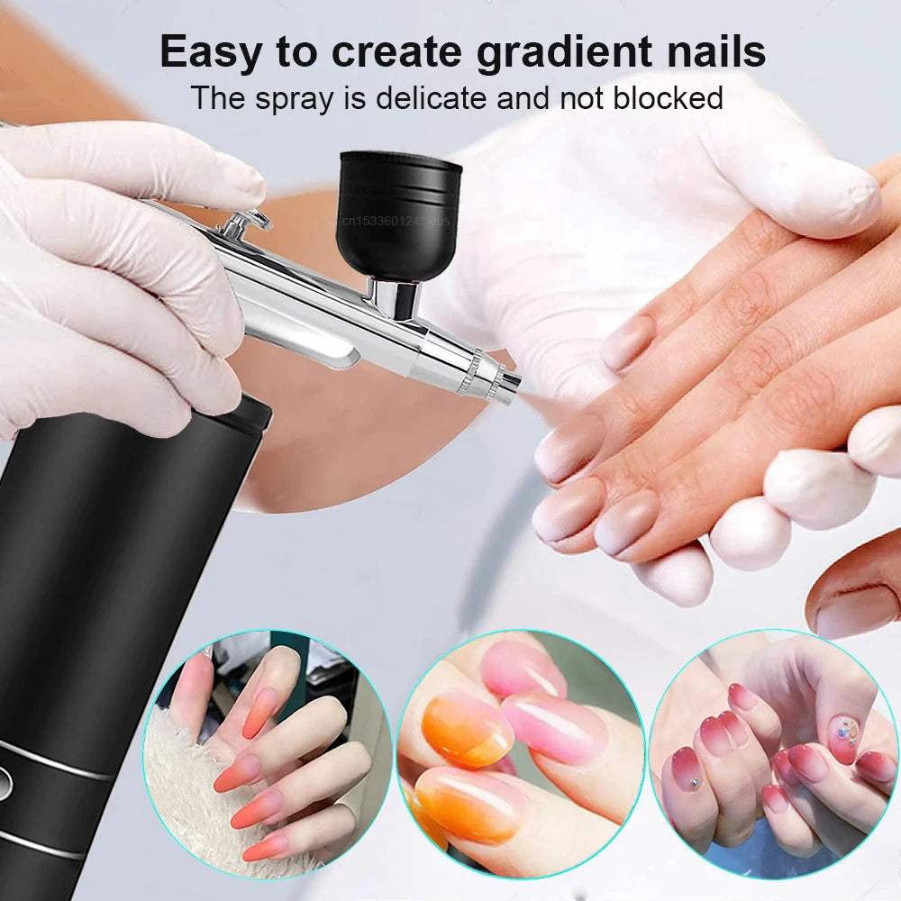 Airbrush Nail with Compressor Portable Air Brush with Compressor For Nails Art Cake Painting Craft Airbrush Nail Art Compressor