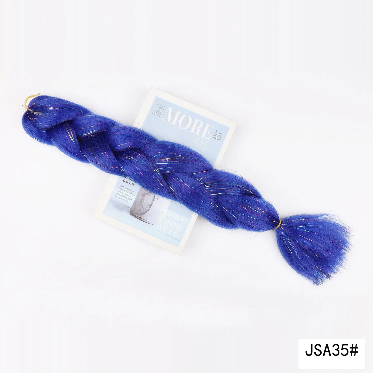 1-4 Packs Ombre Braiding Hair Extensions Synthetic Glitter Sparkle Rainbow Colored Hair 24inch Jumbo Braids Extensions for Women