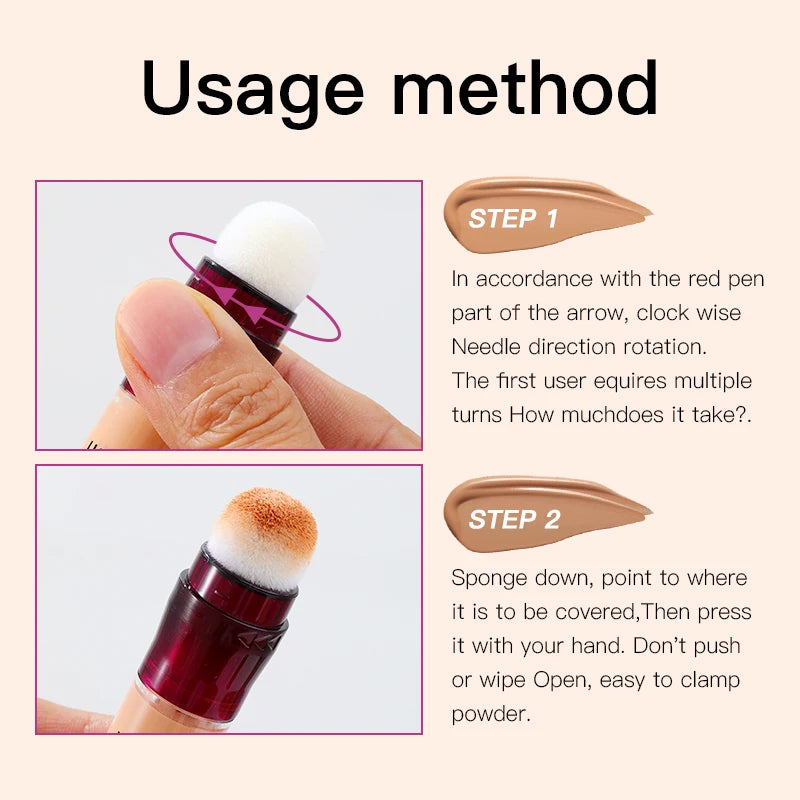Sponge Head Concealer For Dark Circles Tears Freckles  Corrector Acne Dark Circles High-end Makeup Natural Skin Makeup Cosmetics