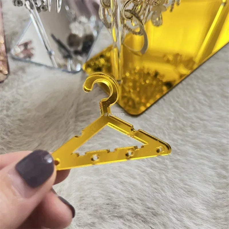 8pcs Hangers Earring Jewelry Hanger Display Stand Acrylic Organizer Creative Coat Hanger Shape Tabletop Ear Stud Jewelry Storage Viralgem Store