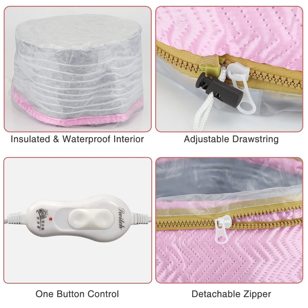 Thermal Treatment Hair Cap Heating Hair Steamer Nourishing Care Accessories Bonnets for Women Hair Dryer Home Spa Salon Styling