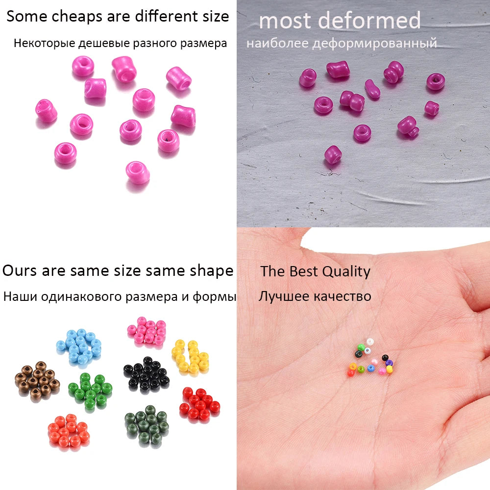 2mm Charm Glass beads Czech Glass Seed Beads Small Round Loose Bead For DIY Jewelry Making Earrings Bracelet