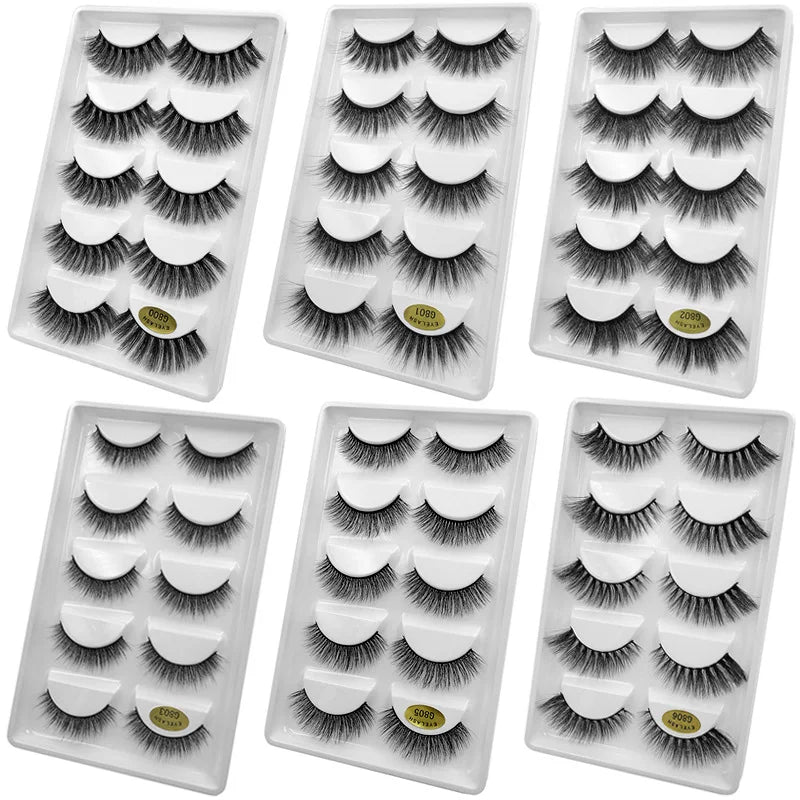 5 Pairs 3D Mink False Eyelashes h13, Soft Eyelash Extension Natural Eyelashes makeup Lashes Wholesale G800, G806 Viralgem Store